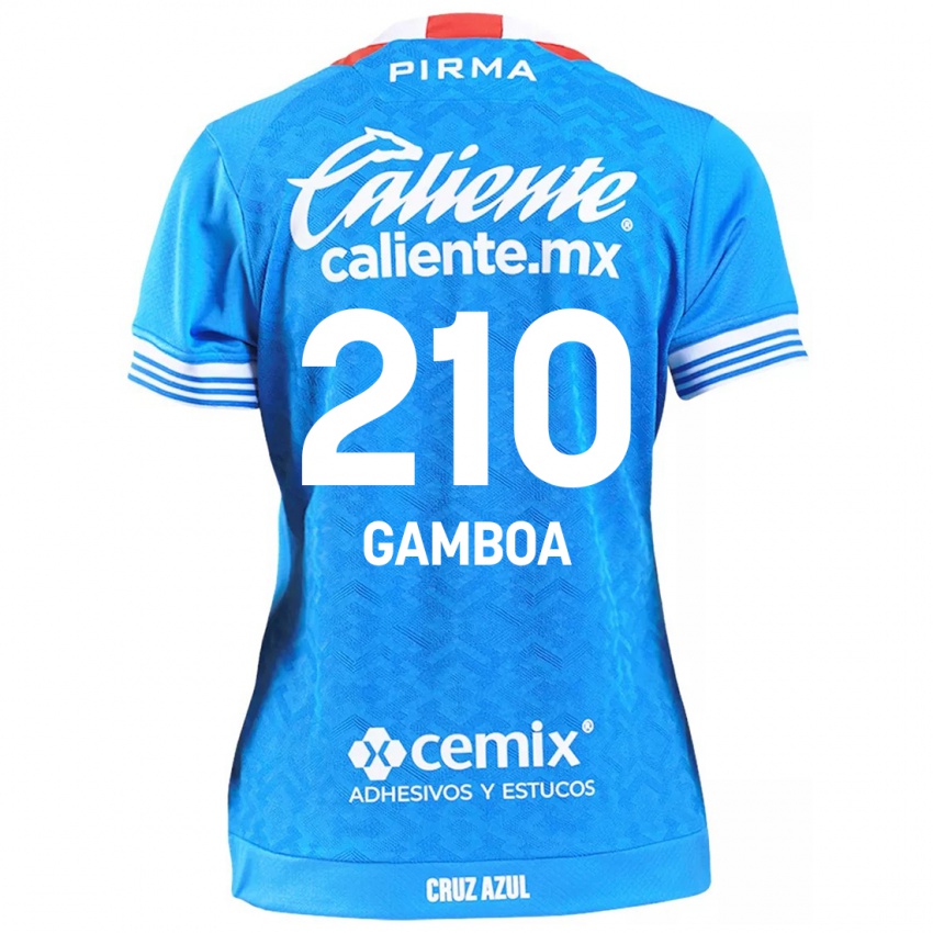 Niño Camiseta Bryan Gamboa #210 Cielo Azul 1ª Equipación 2024/25 La Camisa Perú