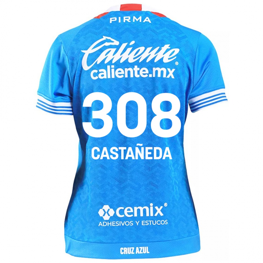 Niño Camiseta Emiliano Castañeda #308 Cielo Azul 1ª Equipación 2024/25 La Camisa Perú