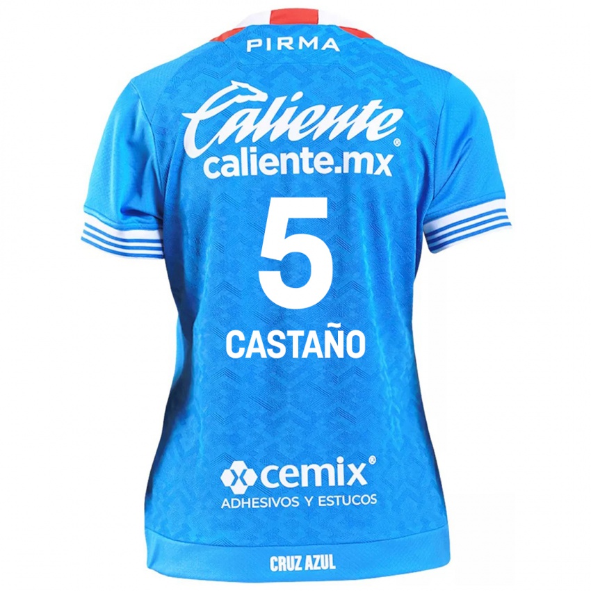 Niño Camiseta Kevin Castaño #5 Cielo Azul 1ª Equipación 2024/25 La Camisa Perú