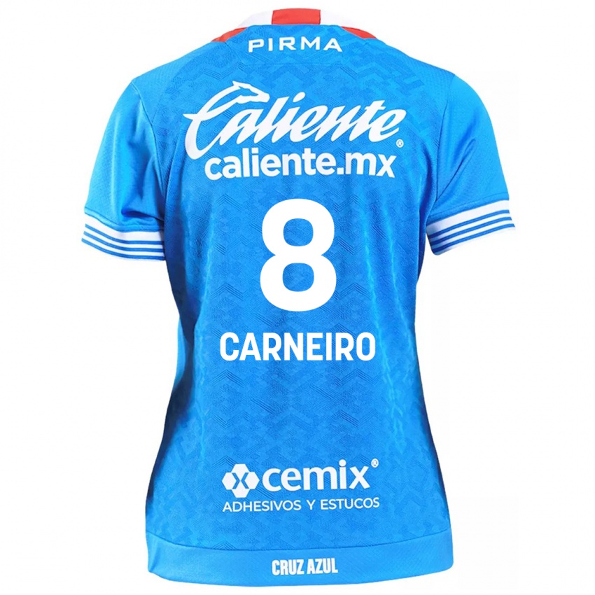 Niño Camiseta Gonzalo Carneiro #8 Cielo Azul 1ª Equipación 2024/25 La Camisa Perú