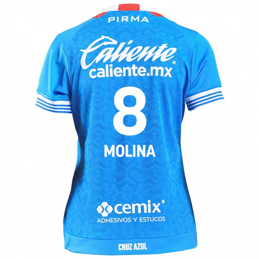 Niño Camiseta Dalia Molina #8 Cielo Azul 1ª Equipación 2024/25 La Camisa Perú