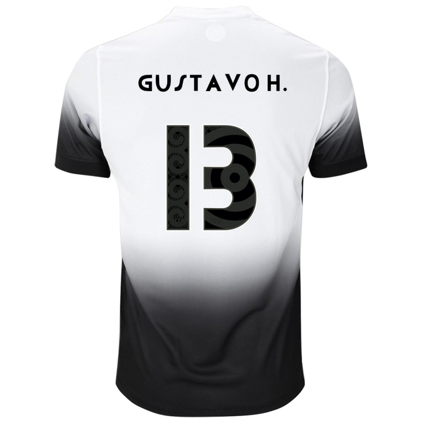 Niño Camiseta Gustavo Henrique #13 Blanco Negro 1ª Equipación 2024/25 La Camisa Perú