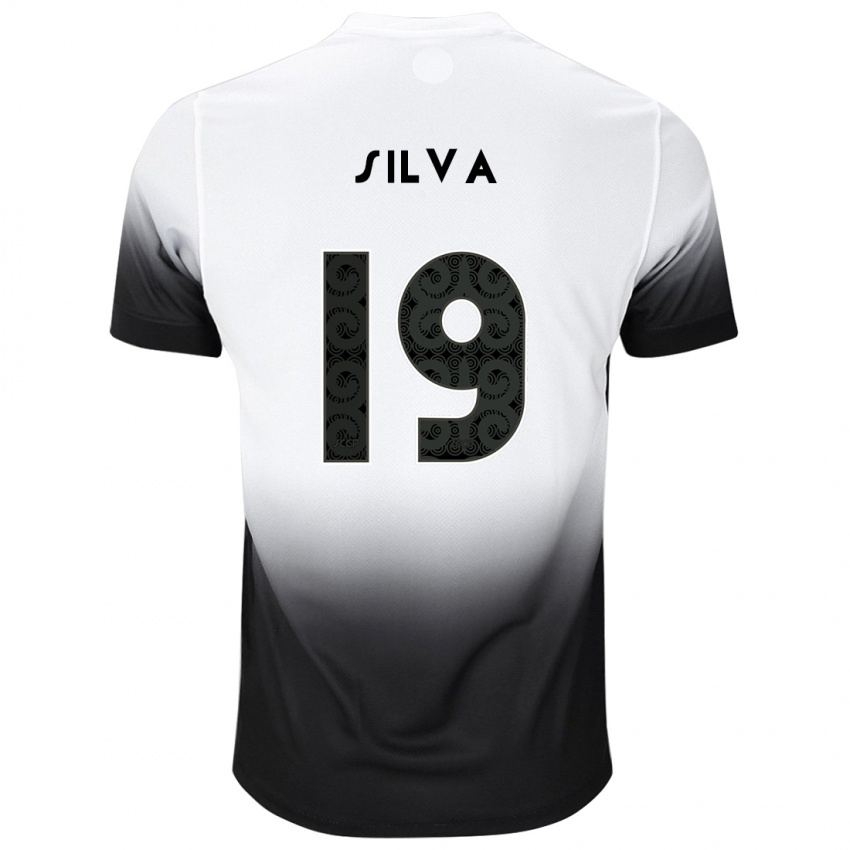 Niño Camiseta Gustavo Silva #19 Blanco Negro 1ª Equipación 2024/25 La Camisa Perú