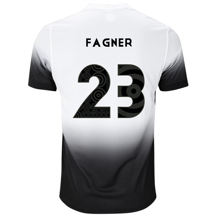 Niño Camiseta Fagner #23 Blanco Negro 1ª Equipación 2024/25 La Camisa Perú