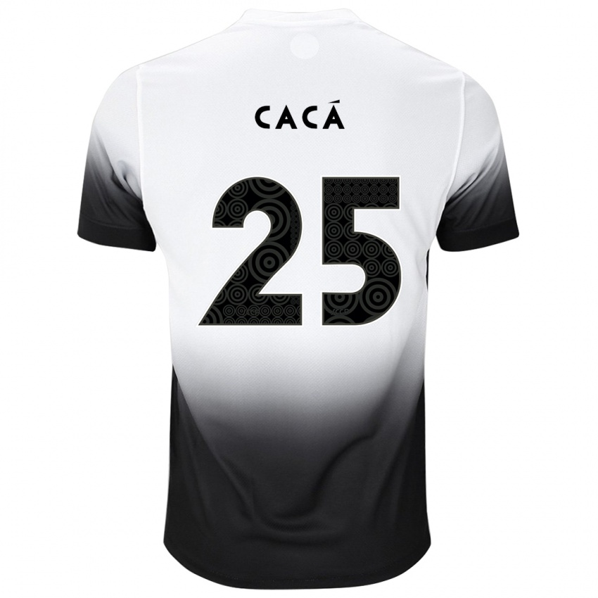 Niño Camiseta Cacá #25 Blanco Negro 1ª Equipación 2024/25 La Camisa Perú