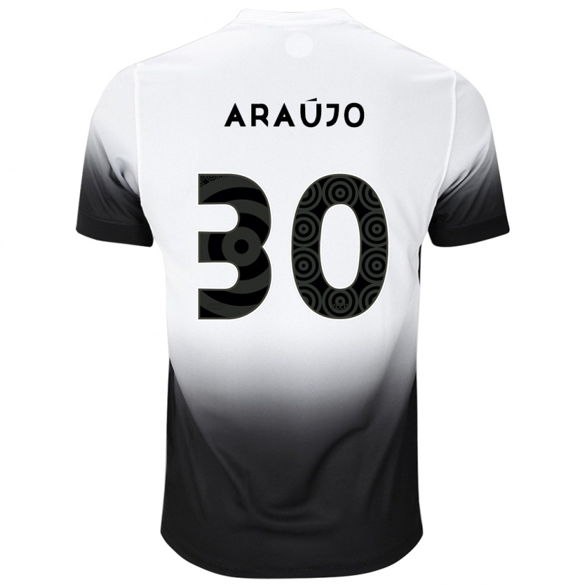 Niño Camiseta Matheus Araujo #30 Blanco Negro 1ª Equipación 2024/25 La Camisa Perú