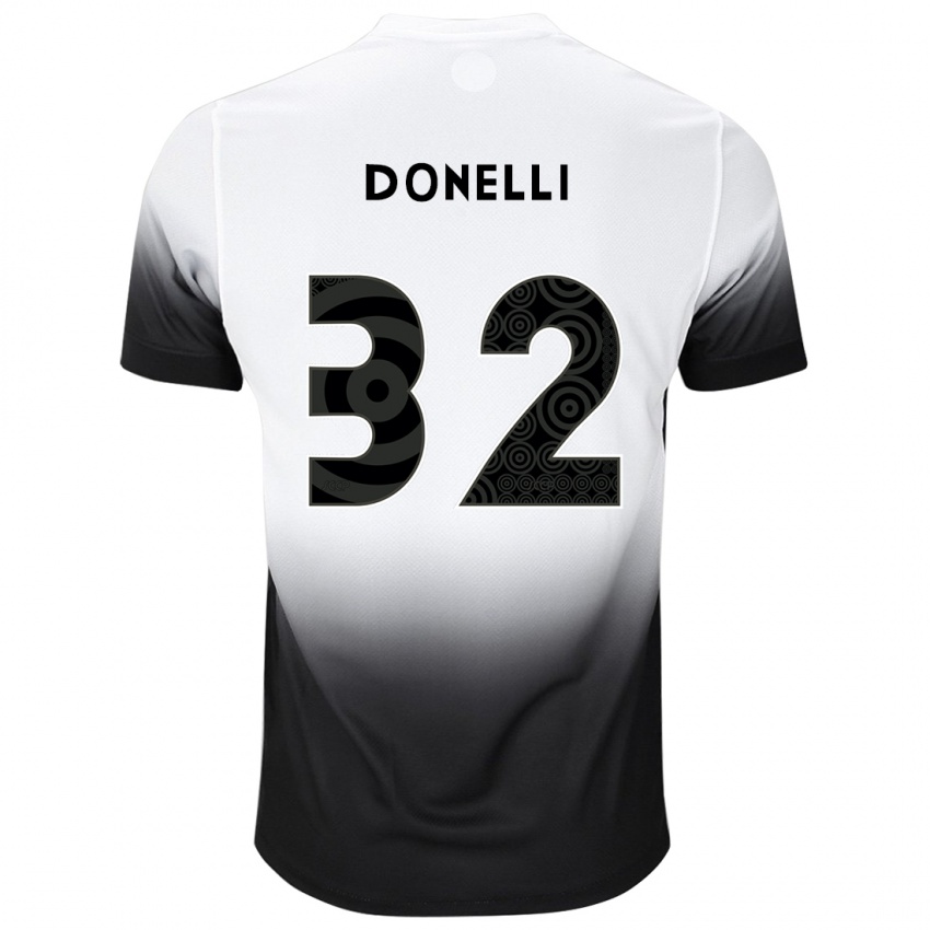 Niño Camiseta Matheus Donelli #32 Blanco Negro 1ª Equipación 2024/25 La Camisa Perú