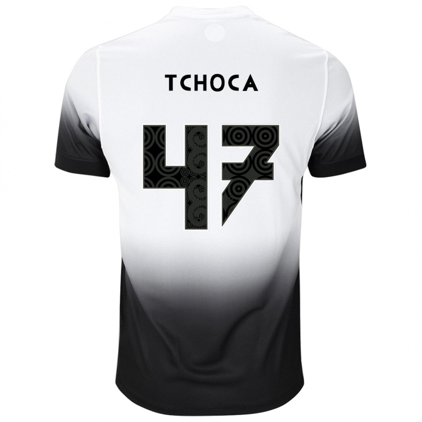 Niño Camiseta Tchoca #47 Blanco Negro 1ª Equipación 2024/25 La Camisa Perú