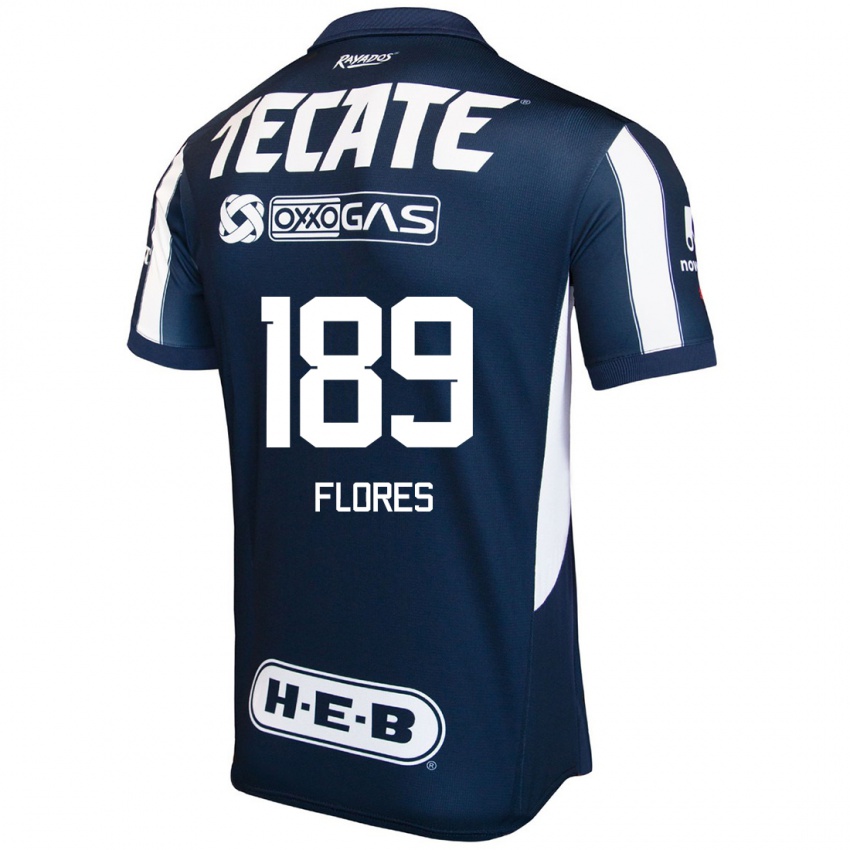 Niño Camiseta Yael Flores #189 Azul Rojo Blanco 1ª Equipación 2024/25 La Camisa Perú