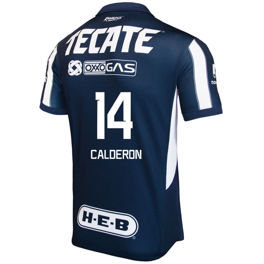 Niño Camiseta Alejandra Calderon #14 Azul Rojo Blanco 1ª Equipación 2024/25 La Camisa Perú