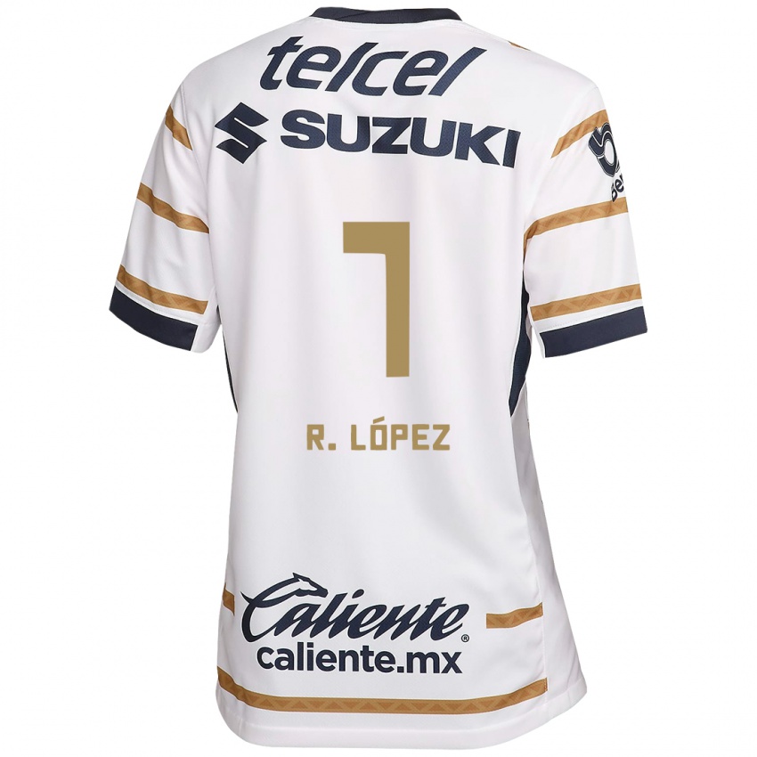 Niño Camiseta Rodrigo López #7 Obsidiana Blanca 1ª Equipación 2024/25 La Camisa Perú