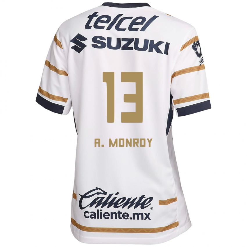 Niño Camiseta Pablo Monroy #13 Obsidiana Blanca 1ª Equipación 2024/25 La Camisa Perú