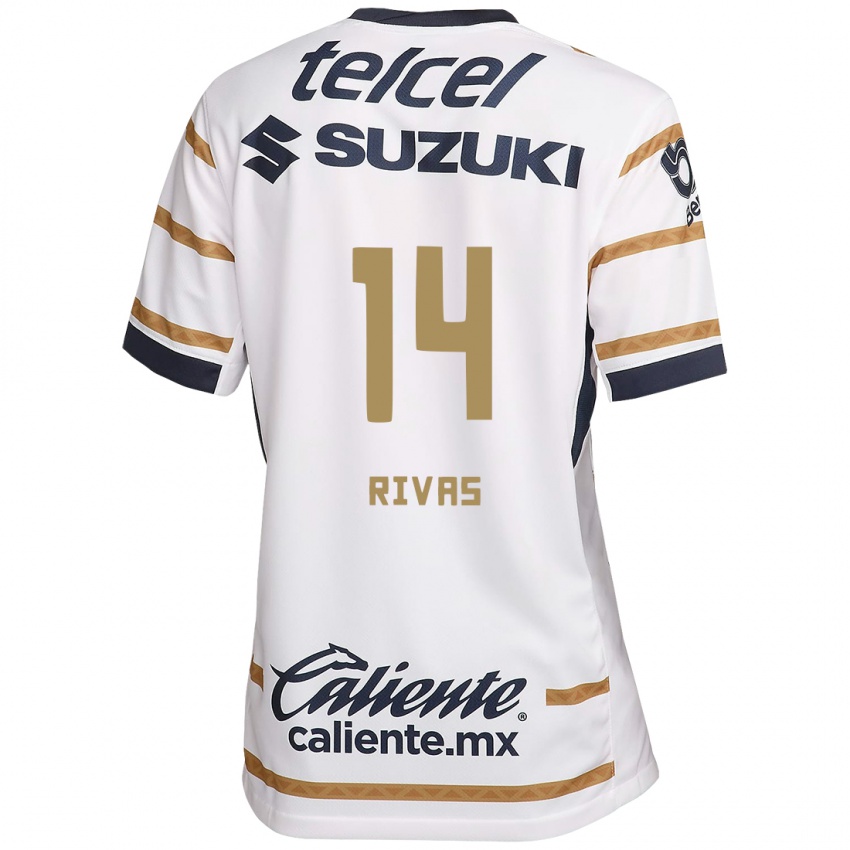 Niño Camiseta Jesús Rivas #14 Obsidiana Blanca 1ª Equipación 2024/25 La Camisa Perú