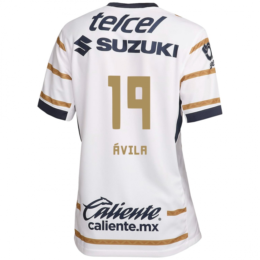 Niño Camiseta Alí Ávila #19 Obsidiana Blanca 1ª Equipación 2024/25 La Camisa Perú