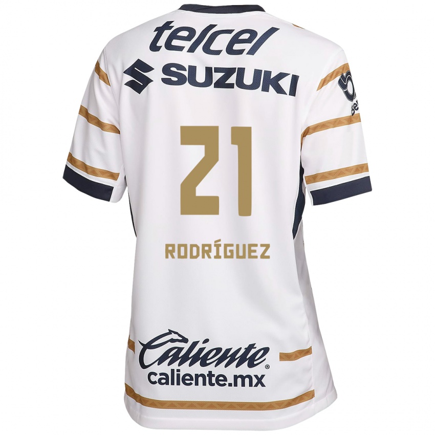 Niño Camiseta Michell Rodríguez #21 Obsidiana Blanca 1ª Equipación 2024/25 La Camisa Perú