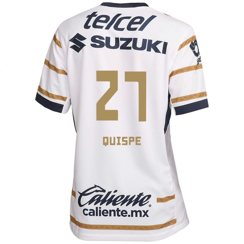 Niño Camiseta Piero Quispe #27 Obsidiana Blanca 1ª Equipación 2024/25 La Camisa Perú