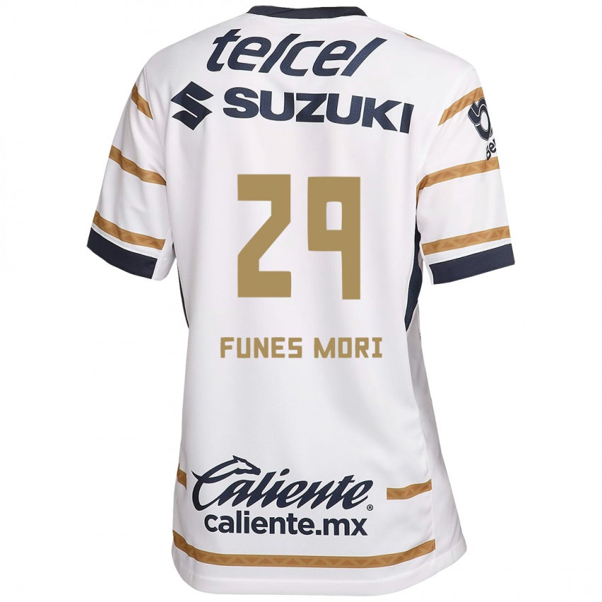 Niño Camiseta Rogelio Funes Mori #29 Obsidiana Blanca 1ª Equipación 2024/25 La Camisa Perú