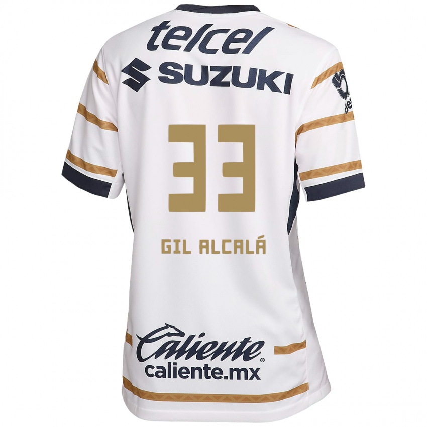 Niño Camiseta Gil Alcalá #33 Obsidiana Blanca 1ª Equipación 2024/25 La Camisa Perú