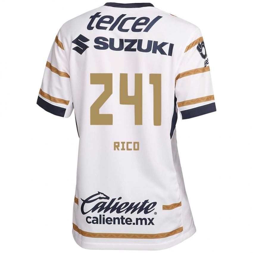 Niño Camiseta Ángel Rico #241 Obsidiana Blanca 1ª Equipación 2024/25 La Camisa Perú