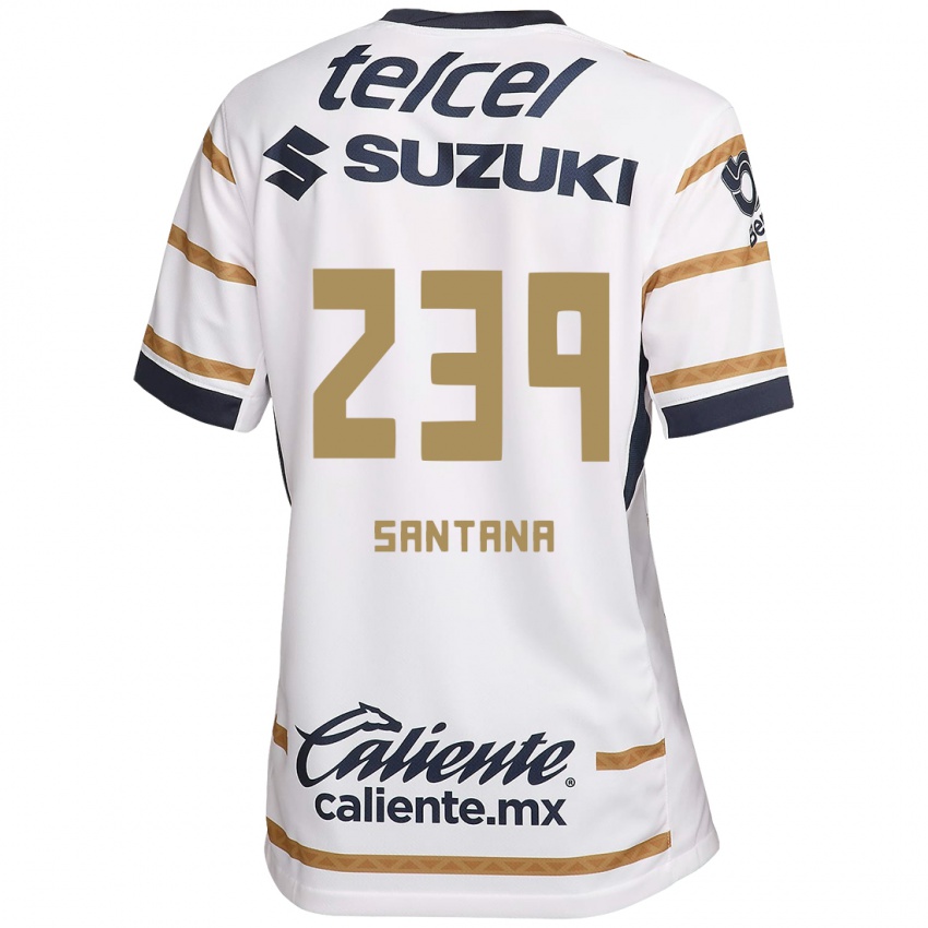 Niño Camiseta Guillermo Santana #239 Obsidiana Blanca 1ª Equipación 2024/25 La Camisa Perú