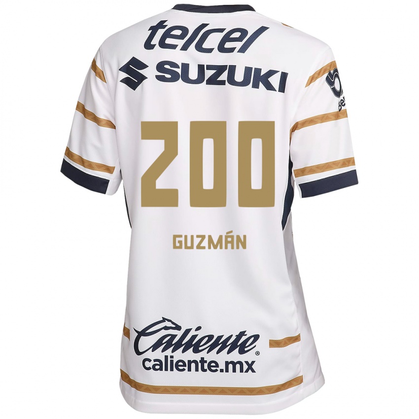 Niño Camiseta Alan Guzmán #200 Obsidiana Blanca 1ª Equipación 2024/25 La Camisa Perú