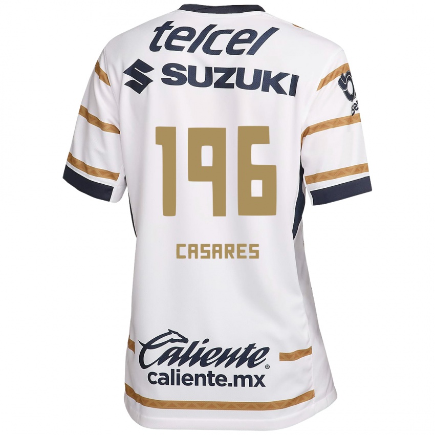 Niño Camiseta Mateo Casares #196 Obsidiana Blanca 1ª Equipación 2024/25 La Camisa Perú