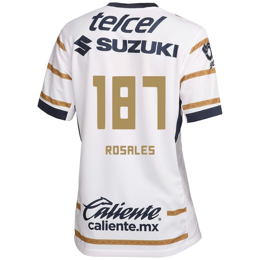 Niño Camiseta Alonso Rosales #187 Obsidiana Blanca 1ª Equipación 2024/25 La Camisa Perú