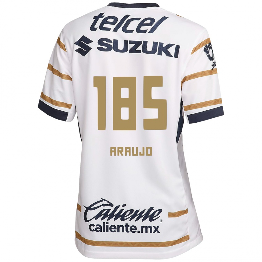 Niño Camiseta Andrés Araujo #185 Obsidiana Blanca 1ª Equipación 2024/25 La Camisa Perú