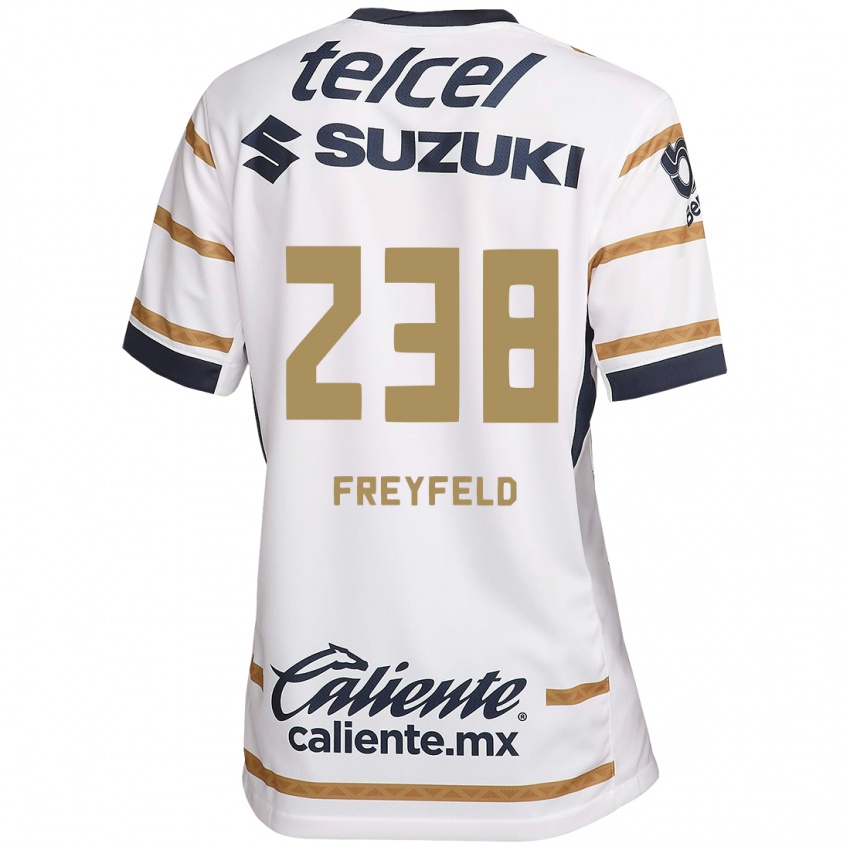 Niño Camiseta Julián Freyfeld #238 Obsidiana Blanca 1ª Equipación 2024/25 La Camisa Perú