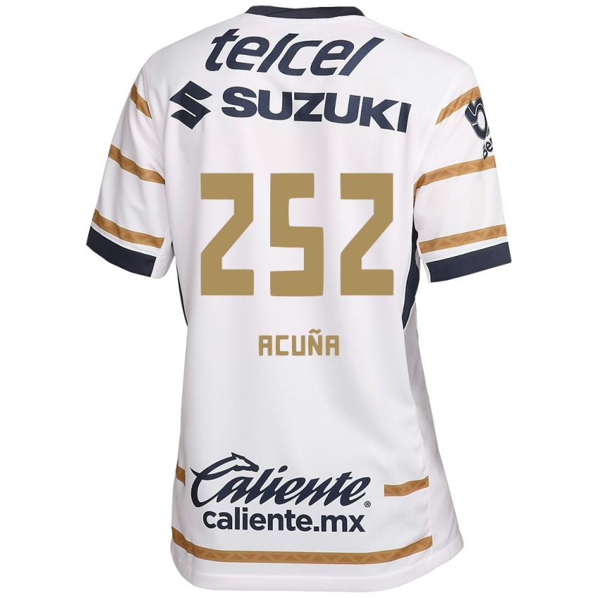 Niño Camiseta José Acuña #252 Obsidiana Blanca 1ª Equipación 2024/25 La Camisa Perú