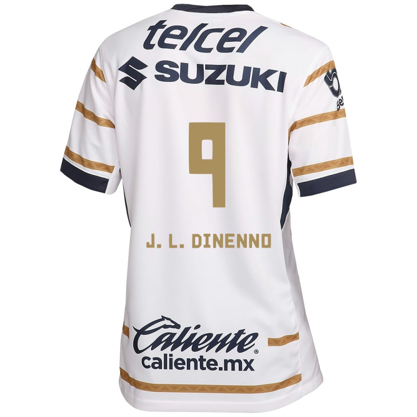 Niño Camiseta Juan Dinenno #9 Obsidiana Blanca 1ª Equipación 2024/25 La Camisa Perú