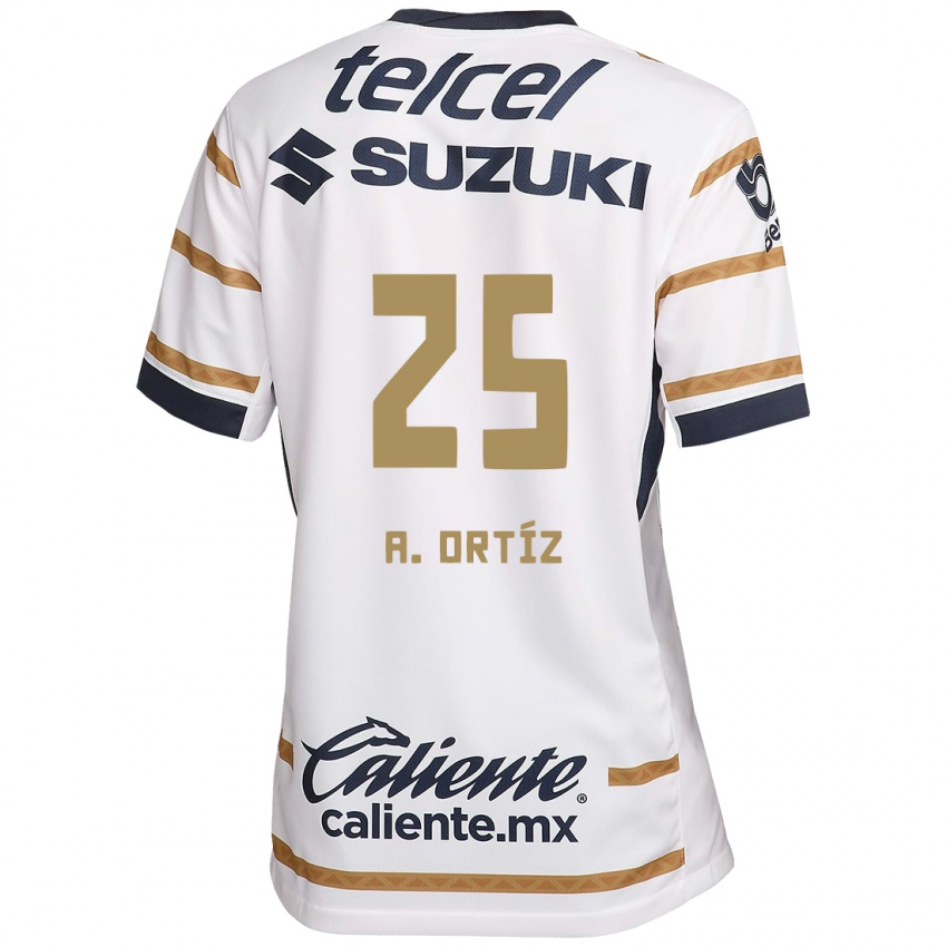 Niño Camiseta Arturo Ortiz #25 Obsidiana Blanca 1ª Equipación 2024/25 La Camisa Perú