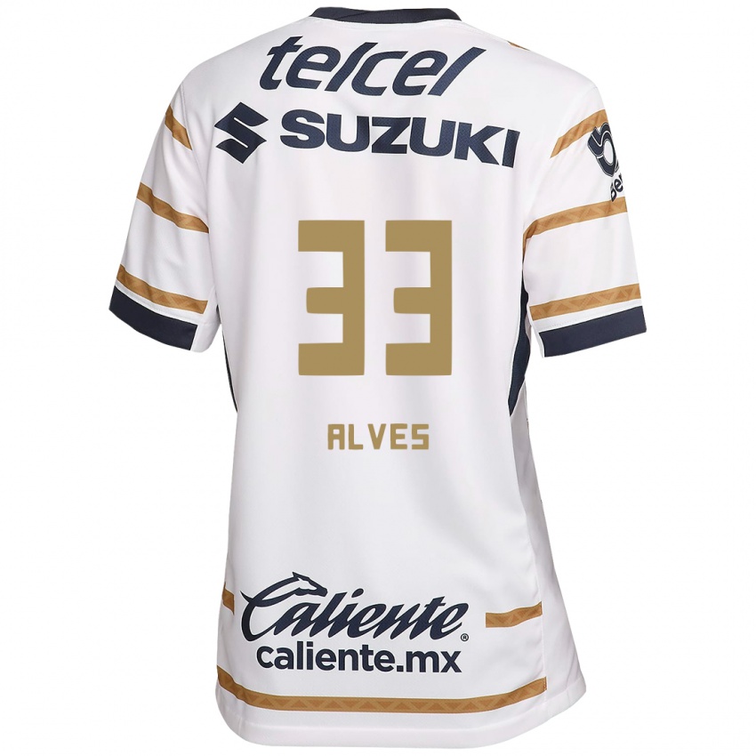 Niño Camiseta Dani Alves #33 Obsidiana Blanca 1ª Equipación 2024/25 La Camisa Perú