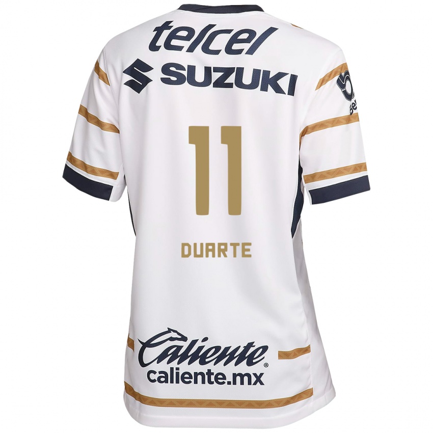 Niño Camiseta Luz Duarte #11 Obsidiana Blanca 1ª Equipación 2024/25 La Camisa Perú