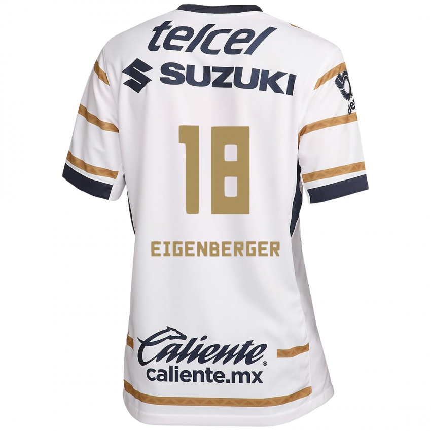 Niño Camiseta Chandra Eigenberger #18 Obsidiana Blanca 1ª Equipación 2024/25 La Camisa Perú