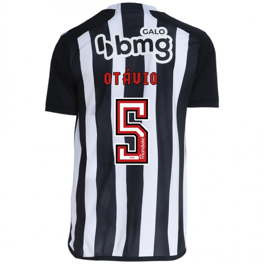 Niño Camiseta Otávio #5 Blanco Negro 1ª Equipación 2024/25 La Camisa Perú