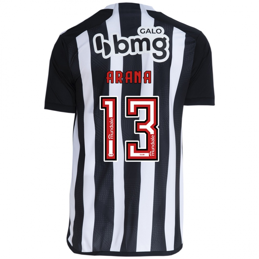 Niño Camiseta Guilherme Arana #13 Blanco Negro 1ª Equipación 2024/25 La Camisa Perú