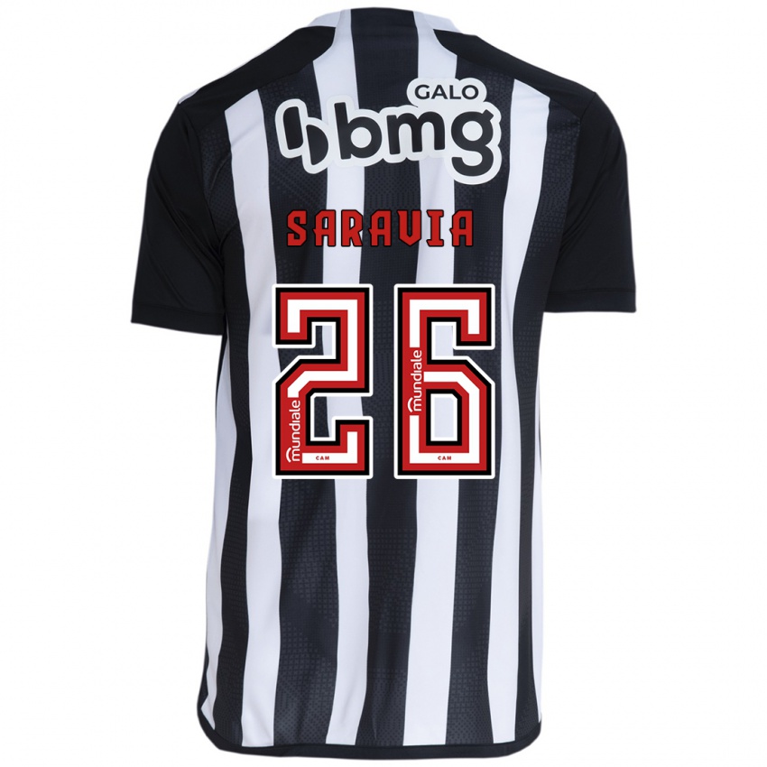 Niño Camiseta Renzo Saravia #26 Blanco Negro 1ª Equipación 2024/25 La Camisa Perú