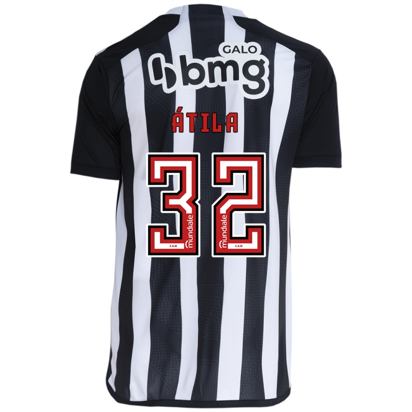 Niño Camiseta Gabriel Átila #32 Blanco Negro 1ª Equipación 2024/25 La Camisa Perú