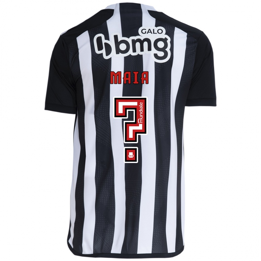 Niño Camiseta Caio Maia #0 Blanco Negro 1ª Equipación 2024/25 La Camisa Perú