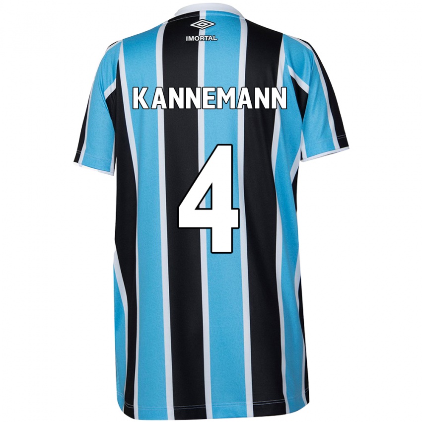 Niño Camiseta Walter Kannemann #4 Azul Negro Blanco 1ª Equipación 2024/25 La Camisa Perú