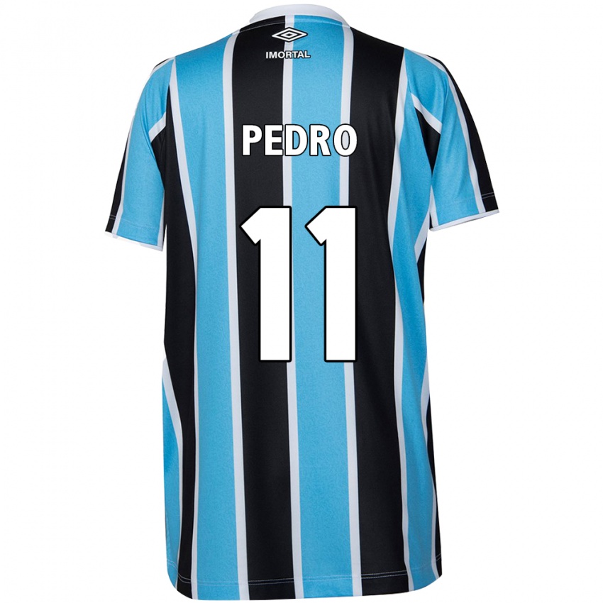 Niño Camiseta João Pedro #11 Azul Negro Blanco 1ª Equipación 2024/25 La Camisa Perú