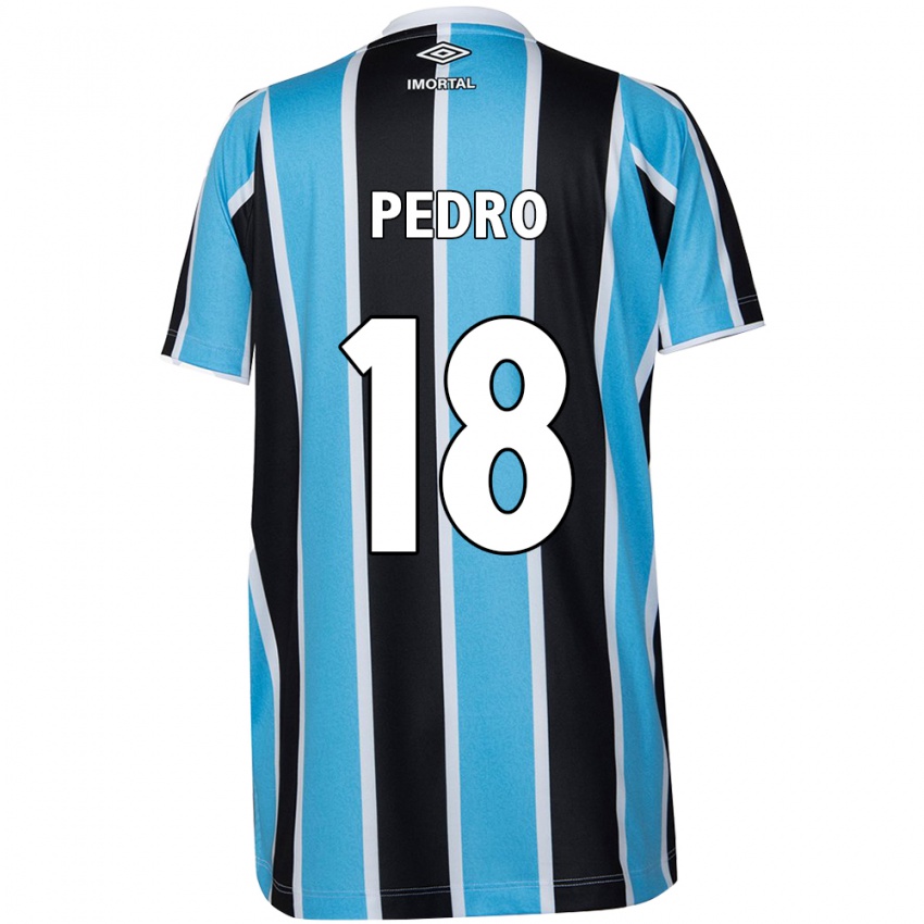 Niño Camiseta João Pedro #18 Azul Negro Blanco 1ª Equipación 2024/25 La Camisa Perú