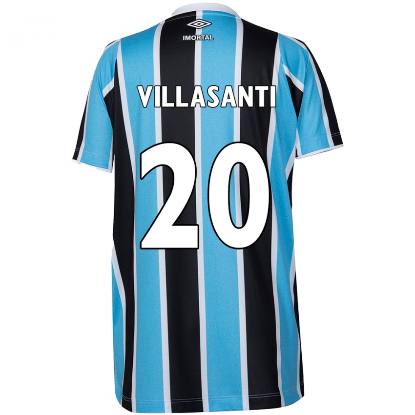 Niño Camiseta Mathías Villasanti #20 Azul Negro Blanco 1ª Equipación 2024/25 La Camisa Perú