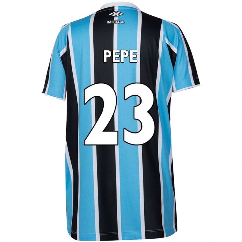 Niño Camiseta Pepê #23 Azul Negro Blanco 1ª Equipación 2024/25 La Camisa Perú