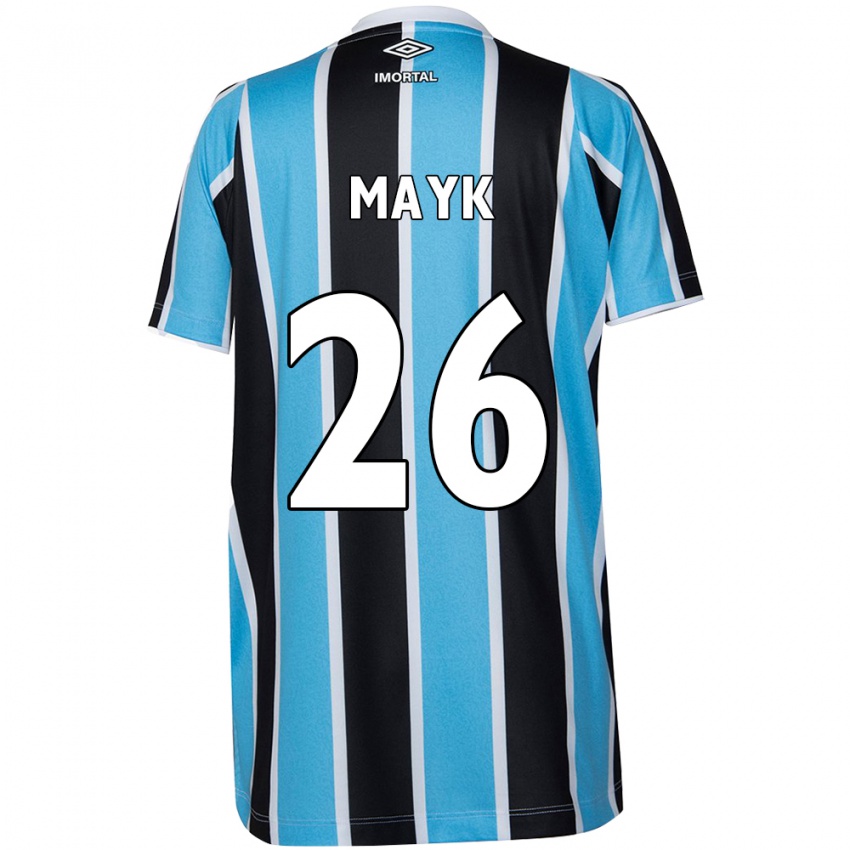 Niño Camiseta Mayk #26 Azul Negro Blanco 1ª Equipación 2024/25 La Camisa Perú