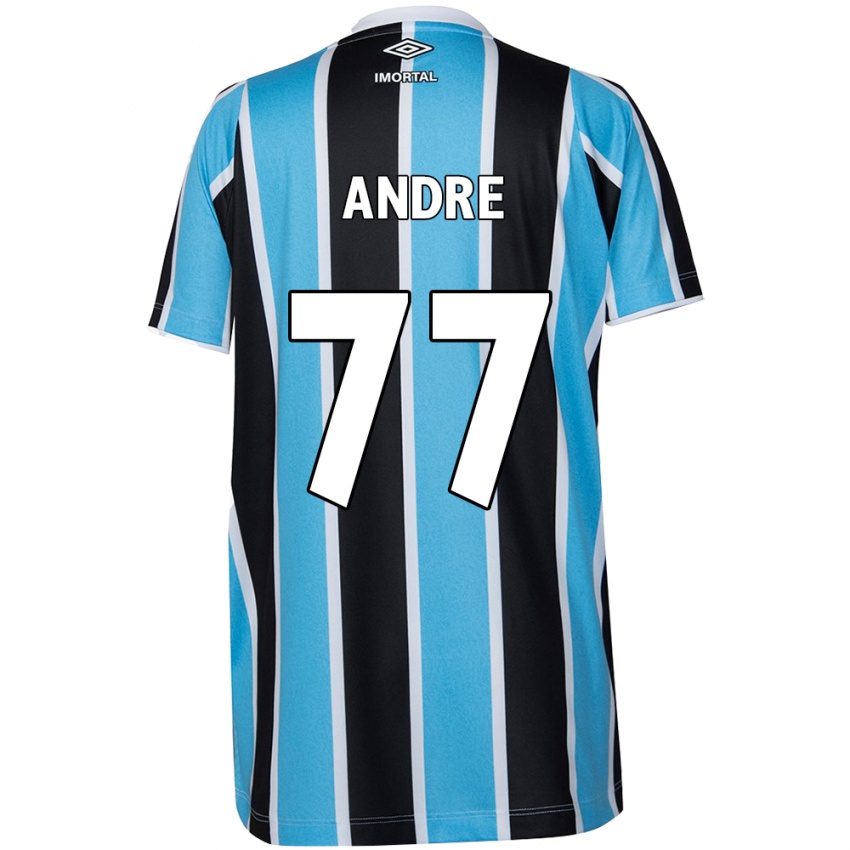 Niño Camiseta André #77 Azul Negro Blanco 1ª Equipación 2024/25 La Camisa Perú