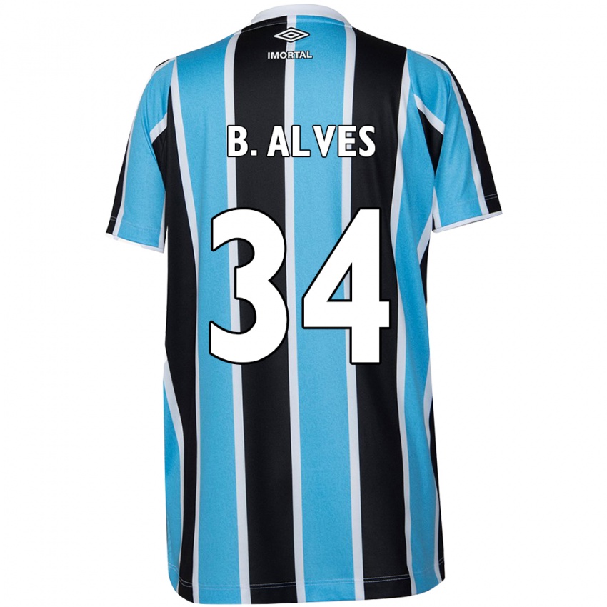 Niño Camiseta Bruno Alves #34 Azul Negro Blanco 1ª Equipación 2024/25 La Camisa Perú