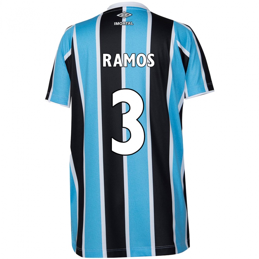 Niño Camiseta João Ramos #3 Azul Negro Blanco 1ª Equipación 2024/25 La Camisa Perú