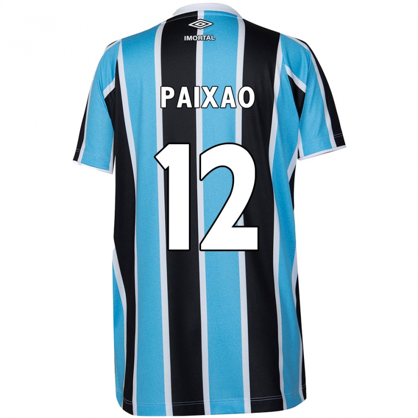 Niño Camiseta Iasmin Paixão #12 Azul Negro Blanco 1ª Equipación 2024/25 La Camisa Perú